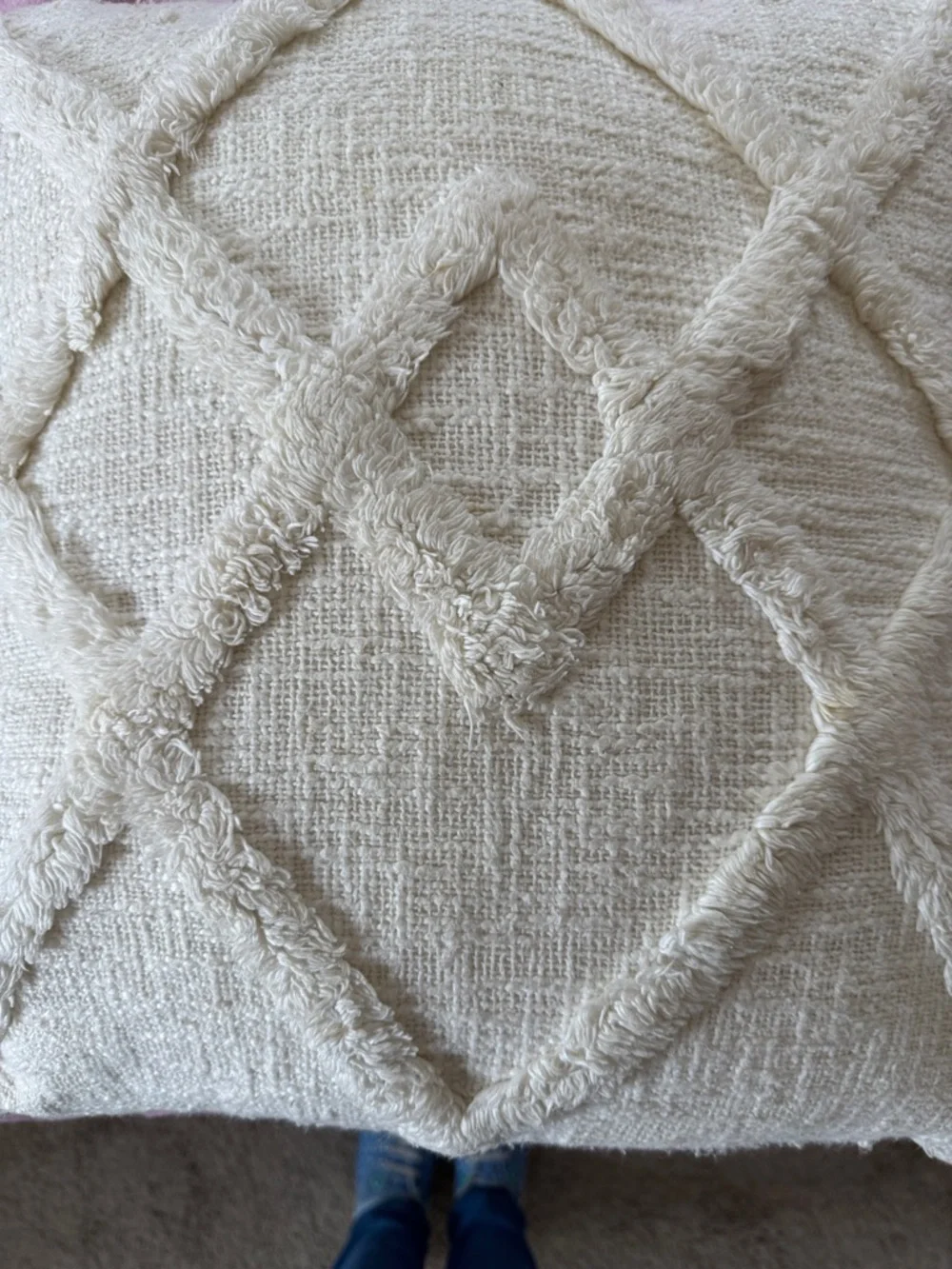 Neutral Textured Diamond Throw Pillow